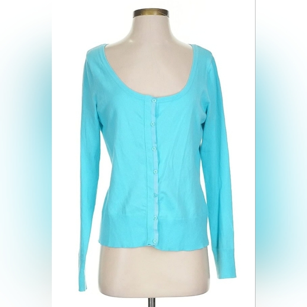 Lilly Pulitzer Women's Supima Cotton Blue Button Down Cardigan